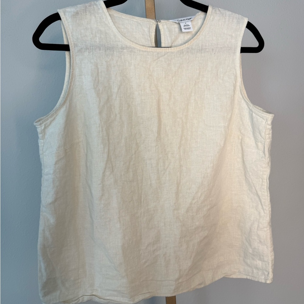 Calvin Klein Cream Sleeveless Blouse